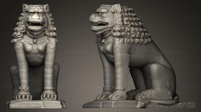 Figurines lions tigers sphinxes (Lion guardian, STKL_0043) 3D models for cnc